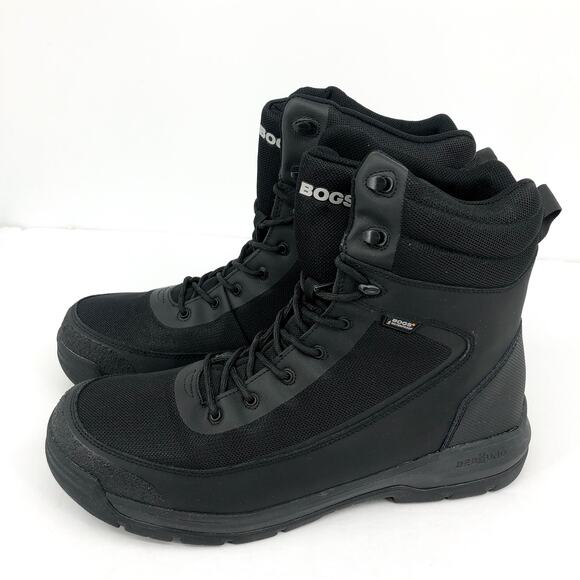 BOGS Men's Shale 8" Glacial Grip Work Boots Size 15 Black Lace Up Waterproof NIB - Picture 7 of 12
